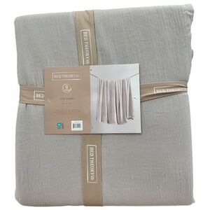 Bed Theory Natural Stone Queen Soft Plush Gauze Blanket 90”x90” Soft